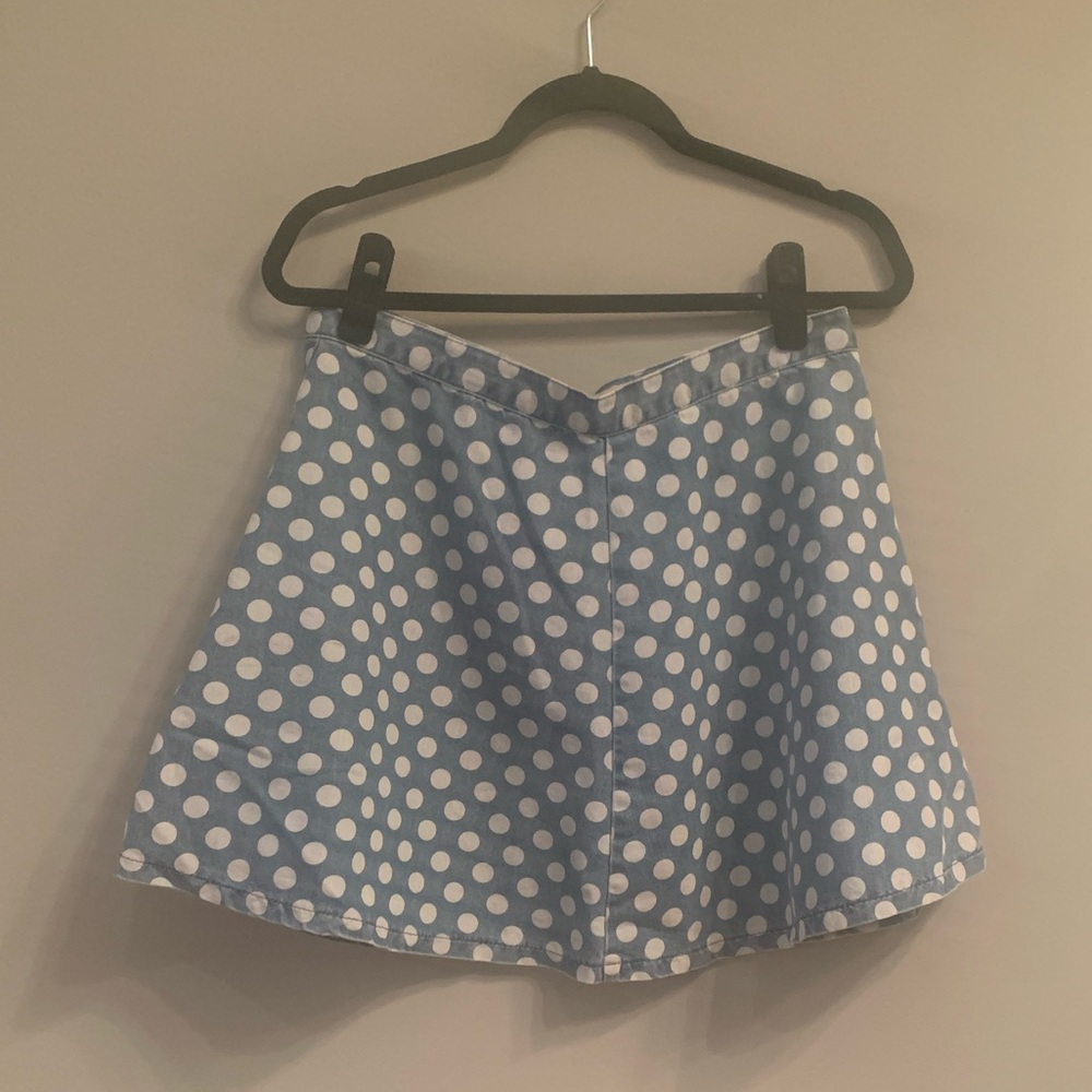 Denim polka dot skirt